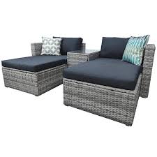 5 Piece Gray Wicker Outdoor Sectional