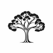 Wide Tree Icon Line Art Simple Design
