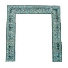 Blue Majolica Tile Fireplace Surround