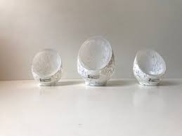 Half Egg Art Glass Candle Holders By