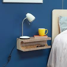 Bedside Table Nightstand Modern Shelf