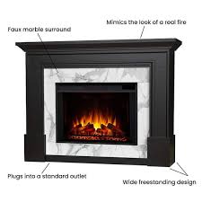 Real Flame Merced Grand Electric Fireplace In Black