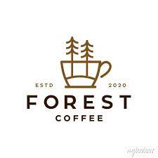 Forest Coffee Cup Cafe Logo Icon