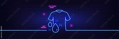 Neon Light Glow Effect Wash T Shirt