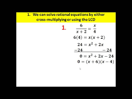 4 5 Solving Rational Equations By Cross