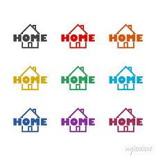 Home Word Icon Isolated On White