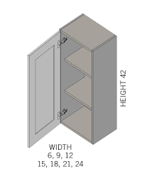 Single Door Three Shelves 6x42x12