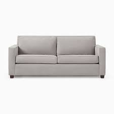 Henry 79 Sleeper Sofa Performance Washed Canvas Frost Gray Chocolate West Elm