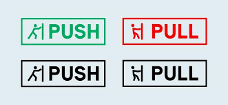 Push Pull Door Sign Handle To Open