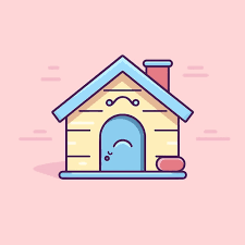 Flat Icon Vector Of A Dog House