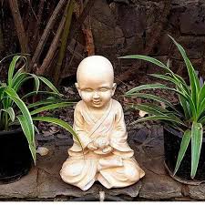 Resin Brown Buddha Garden Statue Decor