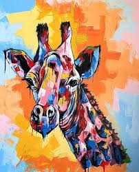 Colorful Giraffe Painting By Kevin