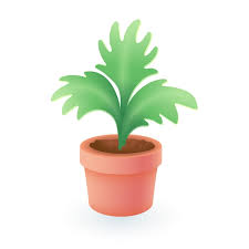 Green Plant In Red Pot 3d Icon