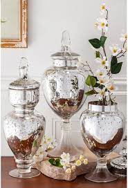 Mercury Glass Decor Apothecary Jars