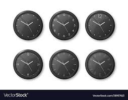 3d Realistic Black Wall Office Clock