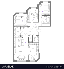 Floor House Plans Vector Image