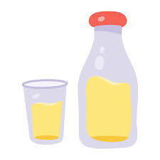 Milk Bottle And Glass Drawing Icon