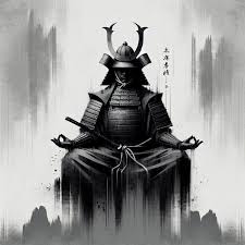 Tranquil Samurai Zen Inspired Ink Wash
