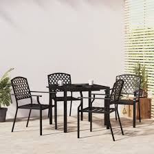 Square Steel 5 Piece Garden Dining Set