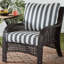Greendale Home Fashions 2 Piece Canopy Stripe Gray Outdoor Deep Seat Cushion Set