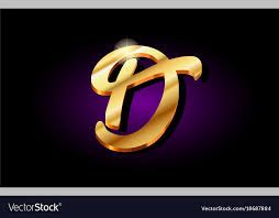 D Alphabet Letter Golden 3d Logo Icon