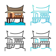 House Beach Icon Design In Four