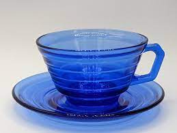 Hazel Atlas Moderntone Cobalt Blue Cups