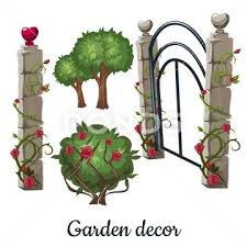Stone Gate Overgrown With Roses Garden