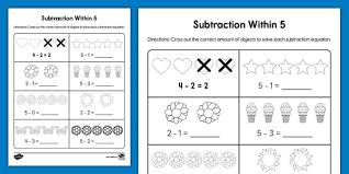 Kindergarten Subtraction Within 5