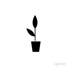 Potted Plant Black Glyph Icon