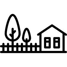 Real Estate Buildings Fence Trees Icon