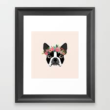 Brown Boston Terrier Art Poster Dog