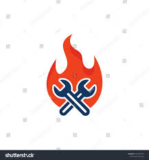 Burn Repair Logo Icon Design Stock