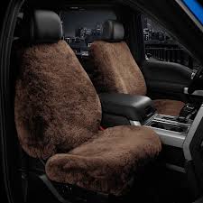 Sheepskin 1st Row Brown Seat Cover
