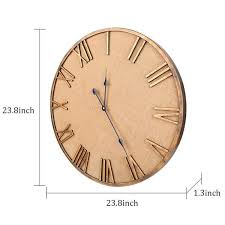 24 In Vintage Silent Non Ticking Big Rustic Farmhouse Wall Clocks