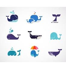 Collection Of Whale Icons Vector Art