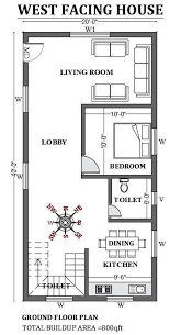 West Facing House 20x40 House Plans