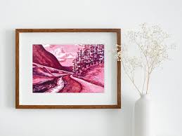 Wall Art Watercolor Gouache Painting