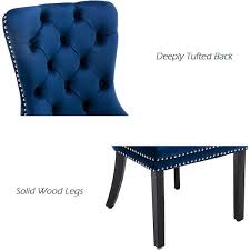 Mydepot Dark Blue Velvet Upholstered