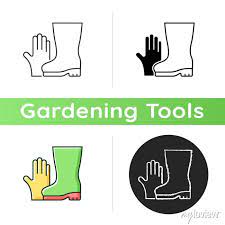 Gardening Gloves And Boots Icon Garden
