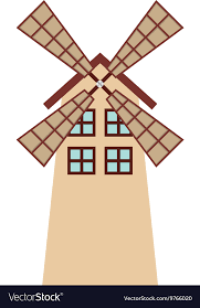 Windmill Farm Isolated Icon Design