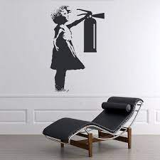 Girl Extiguisher Banksy Wall Decal