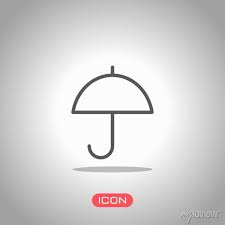 Simple Umbrella Icon Linear Thin