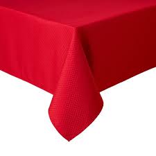 Red Geometric Polyester Tablecloth