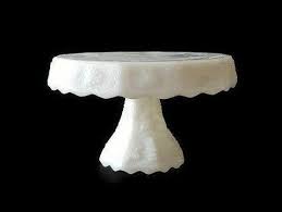 1950s 1960s Milk Glass Pedestal Cake