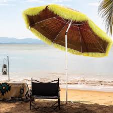 Outdoor Patio Steel Tilt Beach Umbrella