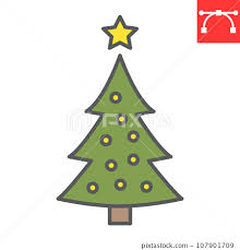 Tree Color Line Icon Merry