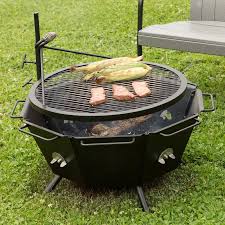 Backyard Fire Pit Grill Grilling Old