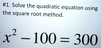 Solve The Quadratic Equation Using