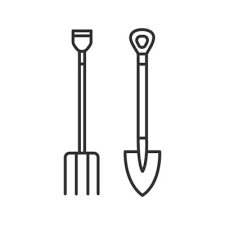 Shovel Linear Icon Agricultural Tools